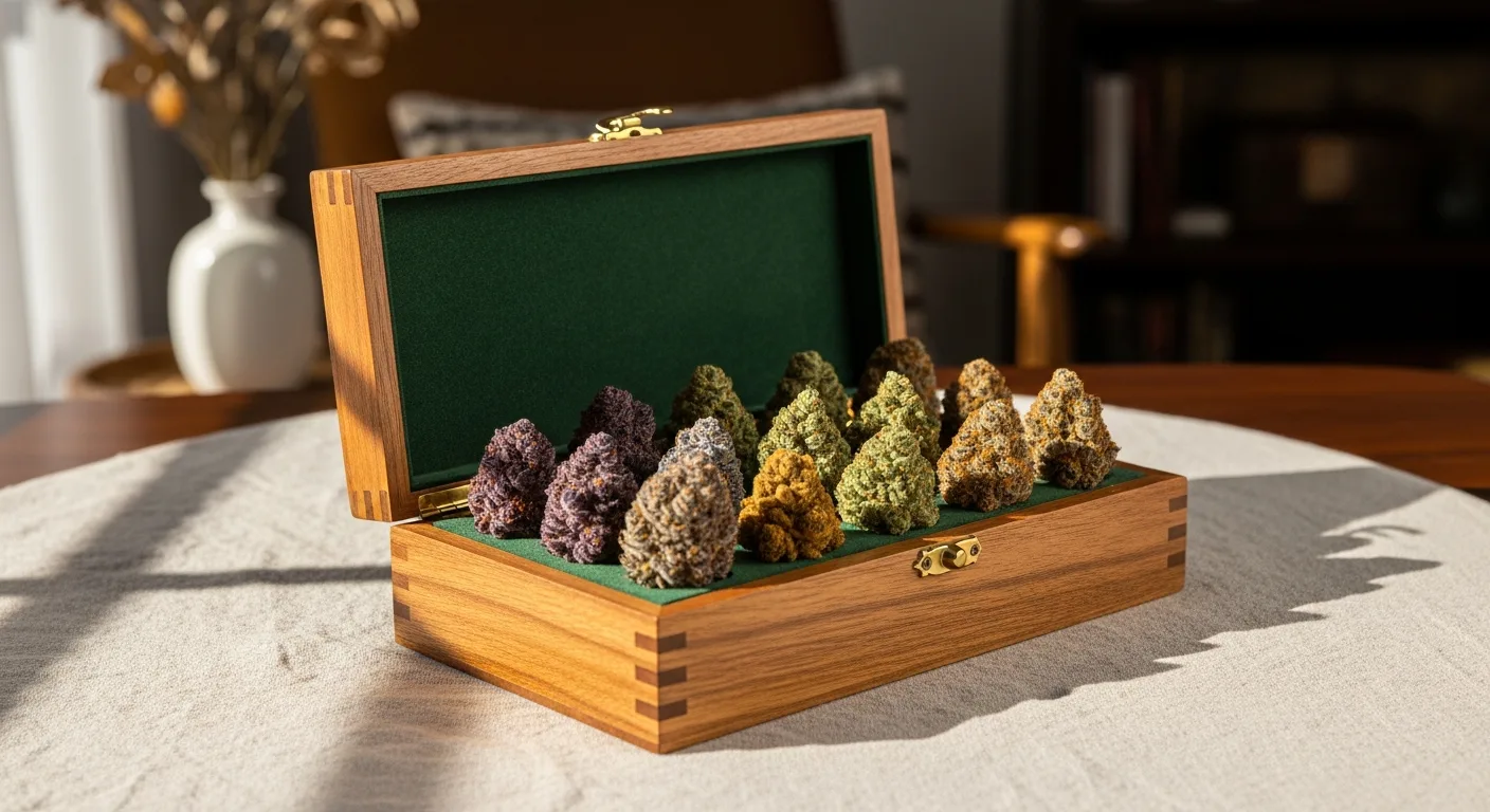 Assortiment de fleurs de CBD premium de différentes variétés